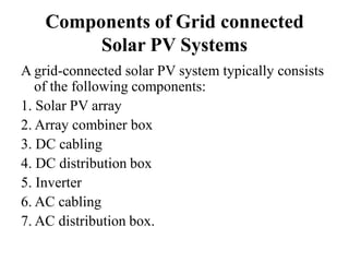 Grid Connectivity Components Grid connected | PDF