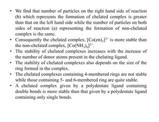 Chelates and chelate effect | PDF