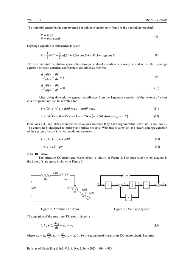 Linear quadratic regulator and pole placement for stabilizing a cart ...