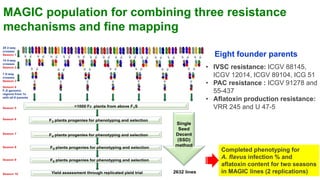 Research Program Genetic Gains (RPGG) Review Meeting 2021: Identification of markers and genomic regions associated with aflatoxin resistance in peanut (2016- 2020) By Dr Rajeev K Varshney Team