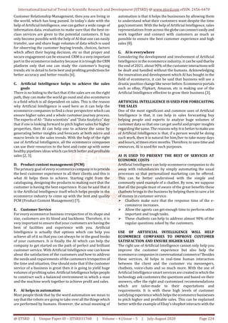 Emerging Roles of Artificial Intelligence in ecommerce | PDF