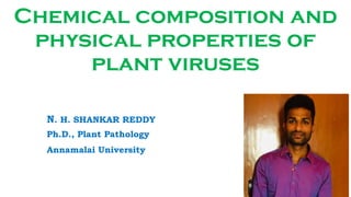 Chemical composition and
physical properties of
plant viruses
N. H. SHANKAR REDDY
Ph.D., Plant Pathology
Annamalai University
 