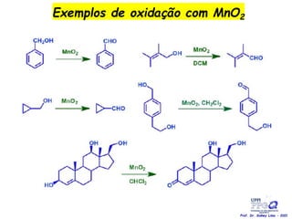 Exemplos de oxidação com MnO2
Prof. Dr. Sidney Lima - 2021
 