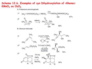 Scheme 12.6. Examples of syn Dihydroxylation of Alkenes:
KMnO4 ou OsO4
 