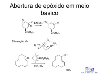 Abertura de epóxido em meio
basico
Eliminação sin
Prof. Dr. Sidney Lima - 2021
 