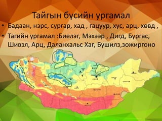Монгол улсын ТХГН болон нэн ховор амьтад
 
