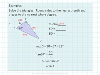 8.3 Solving Right Triangles | PDF