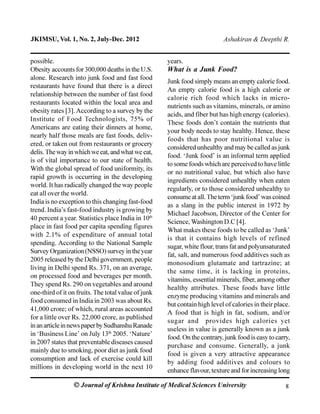 Ó Journal of Krishna Institute of Medical Sciences University
JKIMSU, Vol. 1, No. 2, July-Dec. 2012
possible.
Obesity acco...