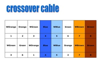8
7
2
5
4
1
6
3
Brown
WBrown
Orange
WBlue
Blue
WOrange
Green
WGreen
8
7
6
5
4
3
2
1
Brown
WBrown
Green
WBlue
Blue
WGreen
Orange
WOrange
 