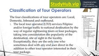 Specific Tour Operators 8. Tour Operators And Tour Packages | PDF