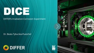 DICE
DIFFER’s Irradiation-Corrosion Experiment
Dr. Beata Tyburska-Pueschel
 
