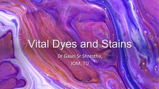 Vital Dyes and Stains
Dr Gauri Sr Shrestha,
IOM, TU
 