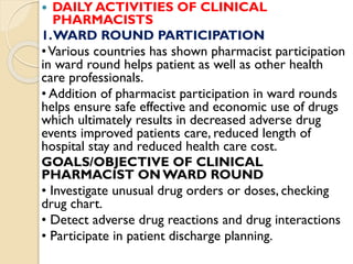 Clinical Pharmacy, Definition, Scope and Development –In India and ...