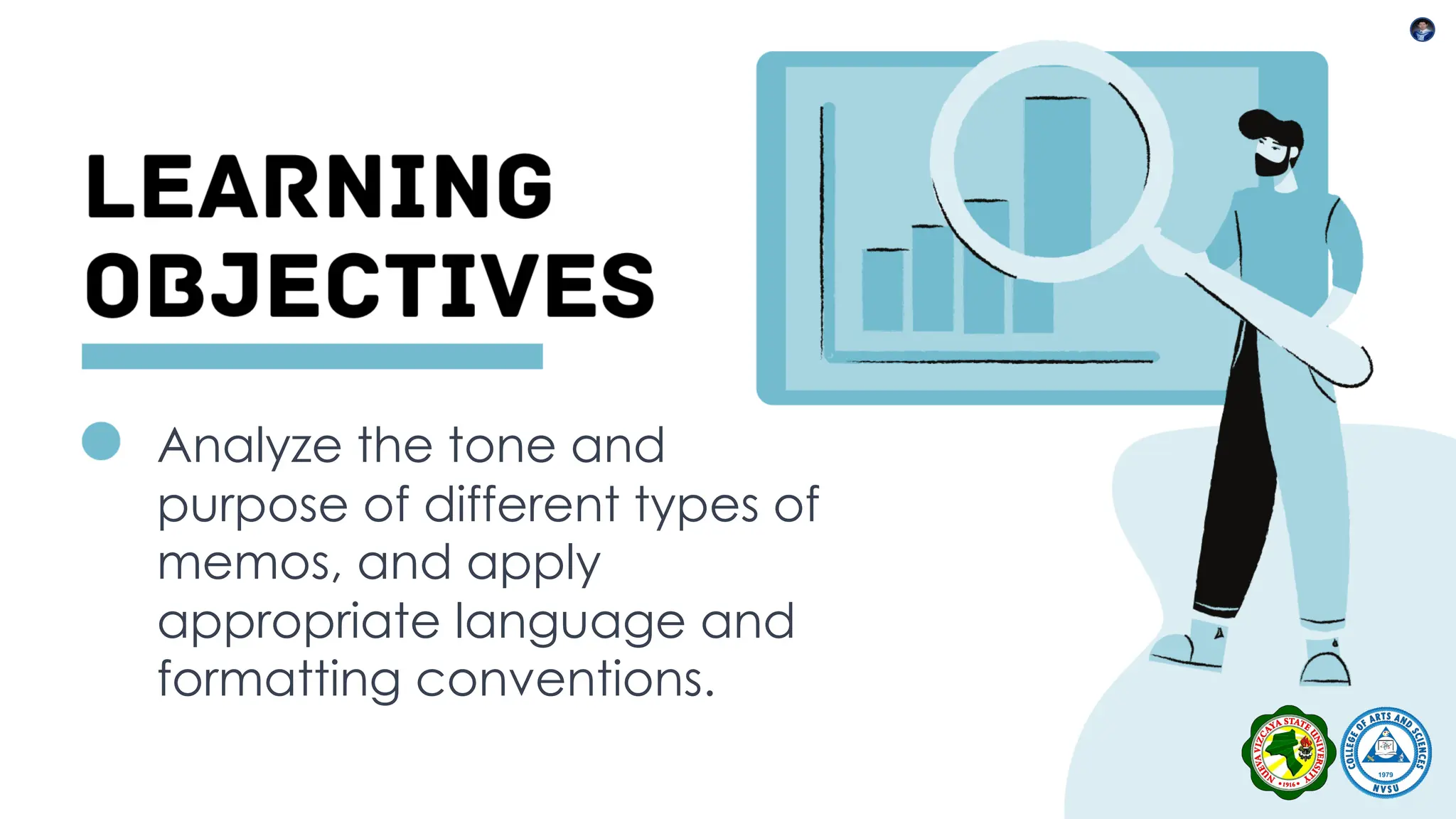 Analyze the tone and
purpose of different types of
memos, and apply
appropriate language and
formatting conventions.
 