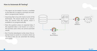 iceDQ for BI Report Testing & Dashboard Testing | PDF
