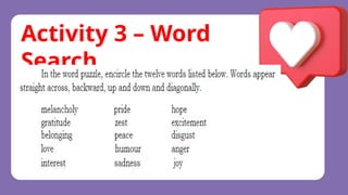 Activity 3 – Word
Search
 