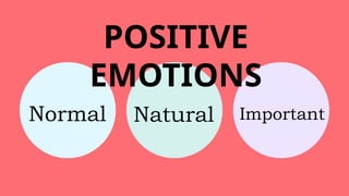 POSITIVE
EMOTIONS
Normal Natural Important
 