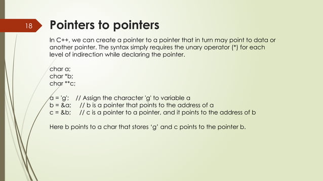 Pointers in C++ object oriented programming | PPTX