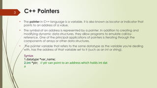 Pointers in C++ object oriented programming | PPTX