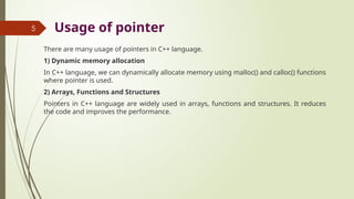 Pointers in C++ object oriented programming | PPTX