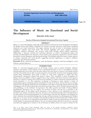 The Influence of Music on Emotional and Social Development (www.kiu.ac ...