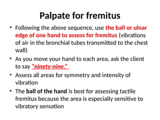 Health assessment - Thorax and lungs Nursing | PPTX