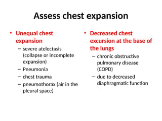 Health assessment - Thorax and lungs Nursing | PPTX