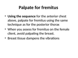 Health assessment - Thorax and lungs Nursing | PPTX