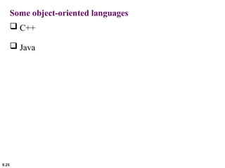 9.25
Some object-oriented languages
 C++
 Java
 