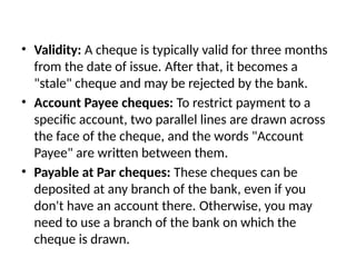 Valid Cheques 8.Payment of cheque... payment of cheque | PPTX
