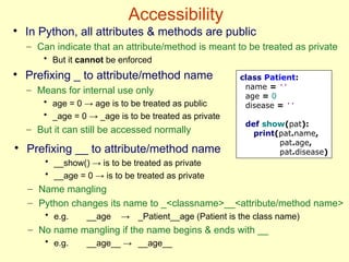 OOP Part I Python is a high-level programming language used to build ...