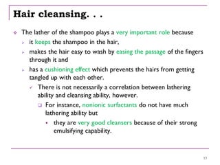 Lathering Effect Image Cosmetic pharmaceutical analysis for pharmacy students | PDF