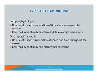 Comprehensive Overview of Hydrologic and Hydraulic Flow Routing Methods ...