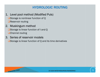 Comprehensive Overview of Hydrologic and Hydraulic Flow Routing Methods ...