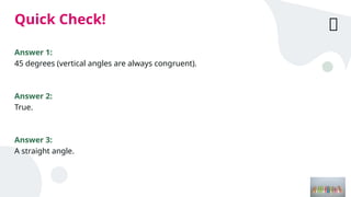 Understanding Vertical and Adjacent Angles in Geometry: Identification ...