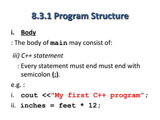 8.3 program structure (1 hour) | PPT