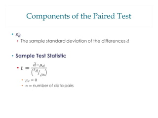 Components of the Paired Test

•
 