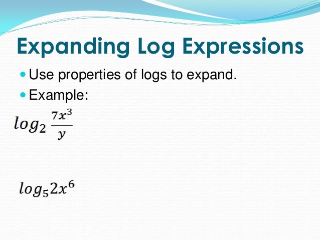 8.5 properties of logarithms