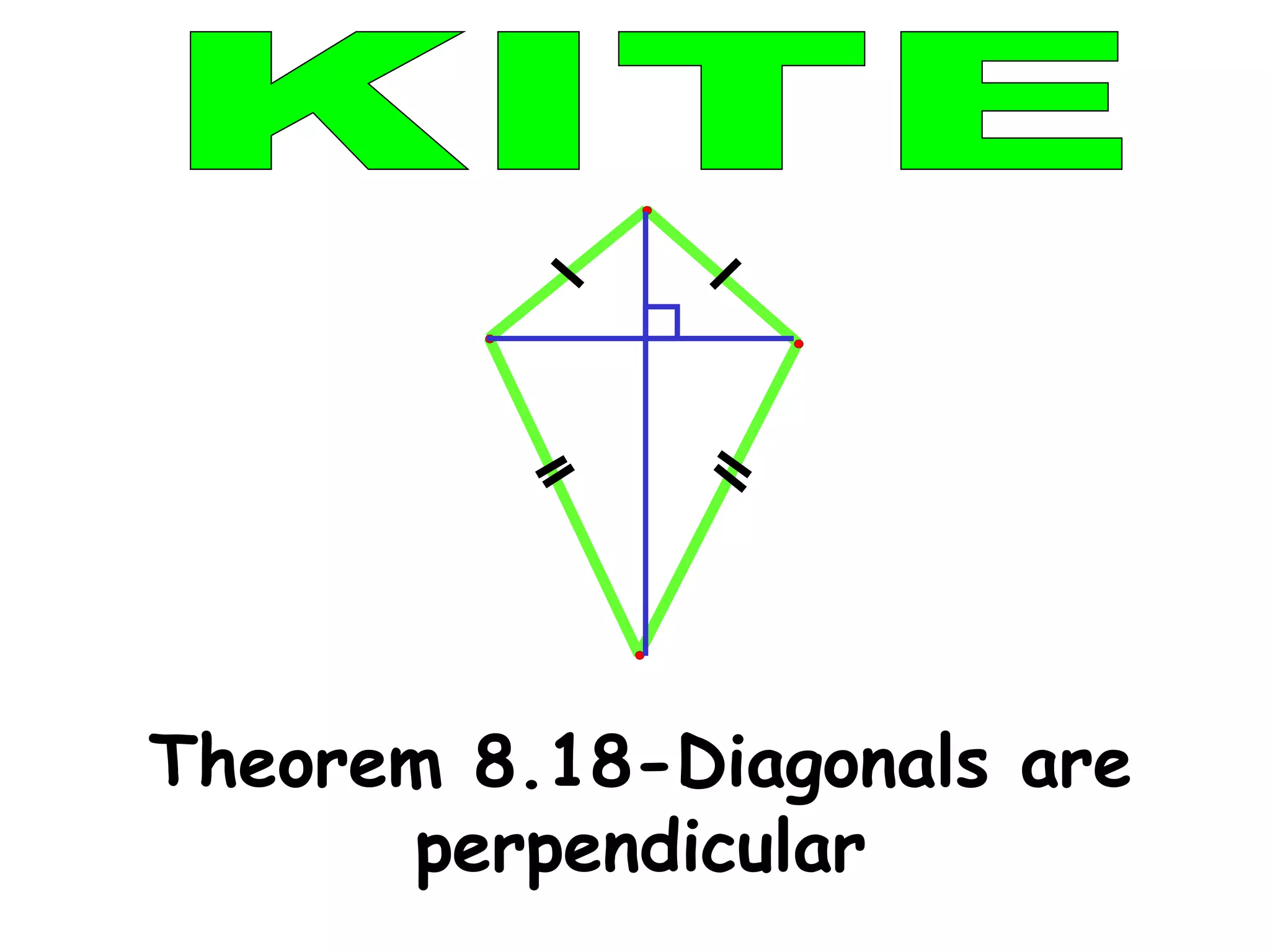 KITE Theorem 8.18-Diagonals are perpendicular 