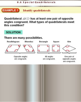 8.6 Special Quadrilaterals 