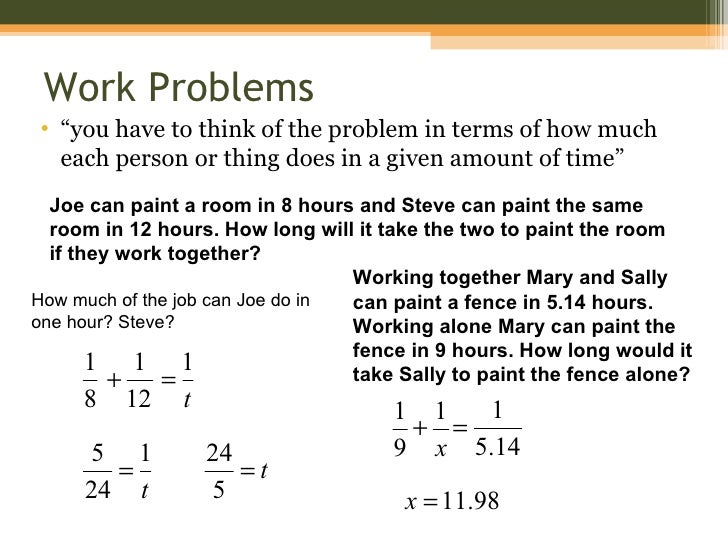 problem solving using rational functions