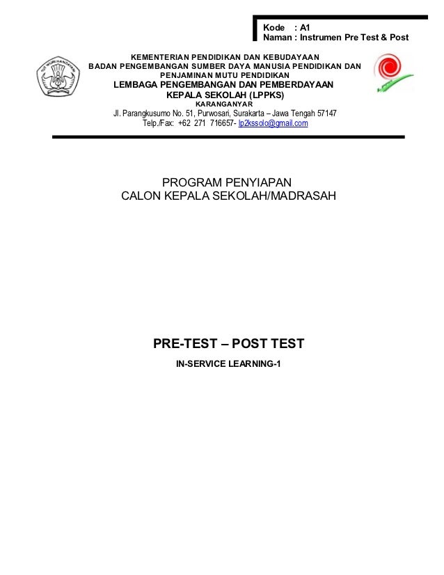 Contoh Pre Test dan Post Test dalam Pelatihan