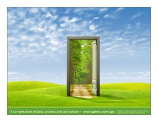 A conversation of data, process and agriculture – www.aprecs.com/agx © ApRecs. Trademarks property of their owners.
1-888-610-4230 - Published: Winter 14/15
 