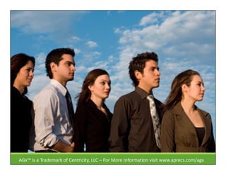 AGx™ is a Trademark of Centricity, LLC – For More Information visit www.aprecs.com/agx
 