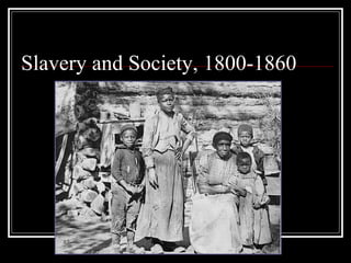 Slavery and Society, 1800-1860
 