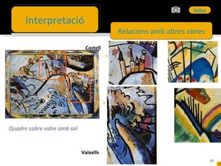 Castell Vaixells Quadre sobre vidre amb sol Relacions amb altres obres Interpretació 