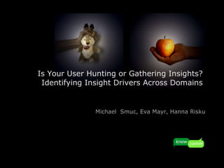 Is Your User Hunting or Gathering Insights?  Identifying Insight Drivers Across Domains   Michael  Smuc, Eva Mayr, Hanna Risku 