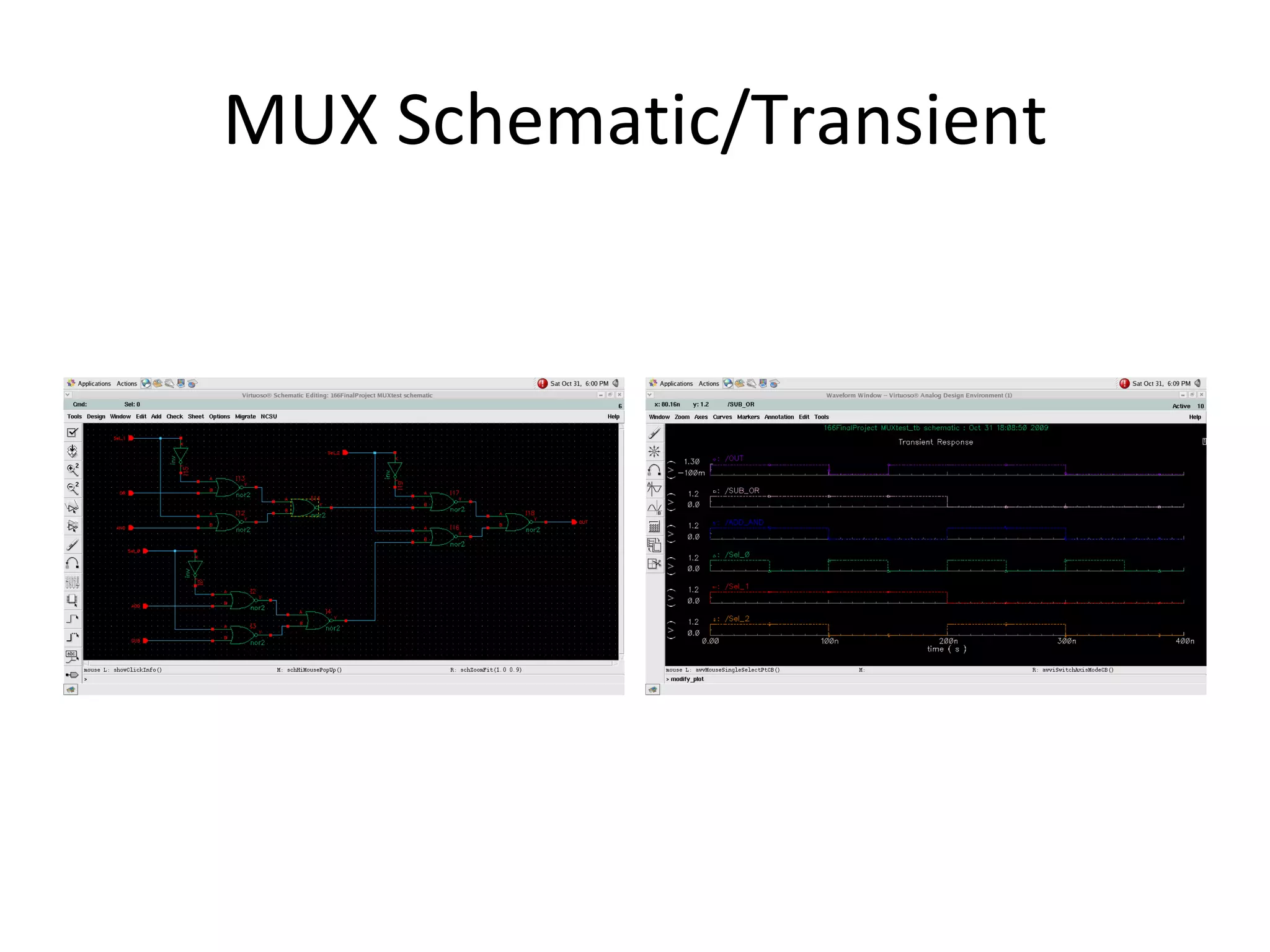 MUX Schematic/Transient