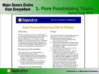 1. Pure Fundraising Tools: Recurring Gifts 