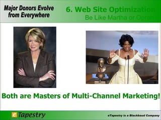 Both are Masters of Multi-Channel Marketing! 6. Web Site Optimization Be Like Martha or Oprah  